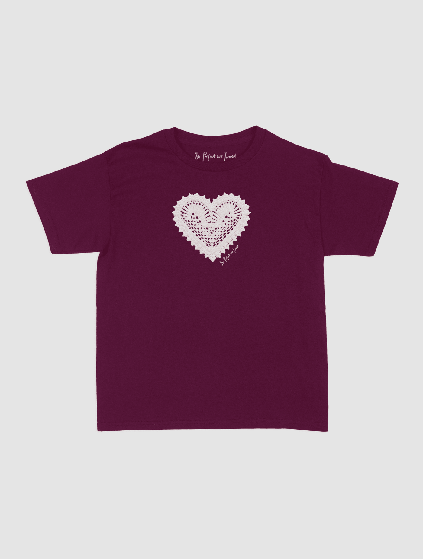 heart crochet baby tee - In Print We Trust