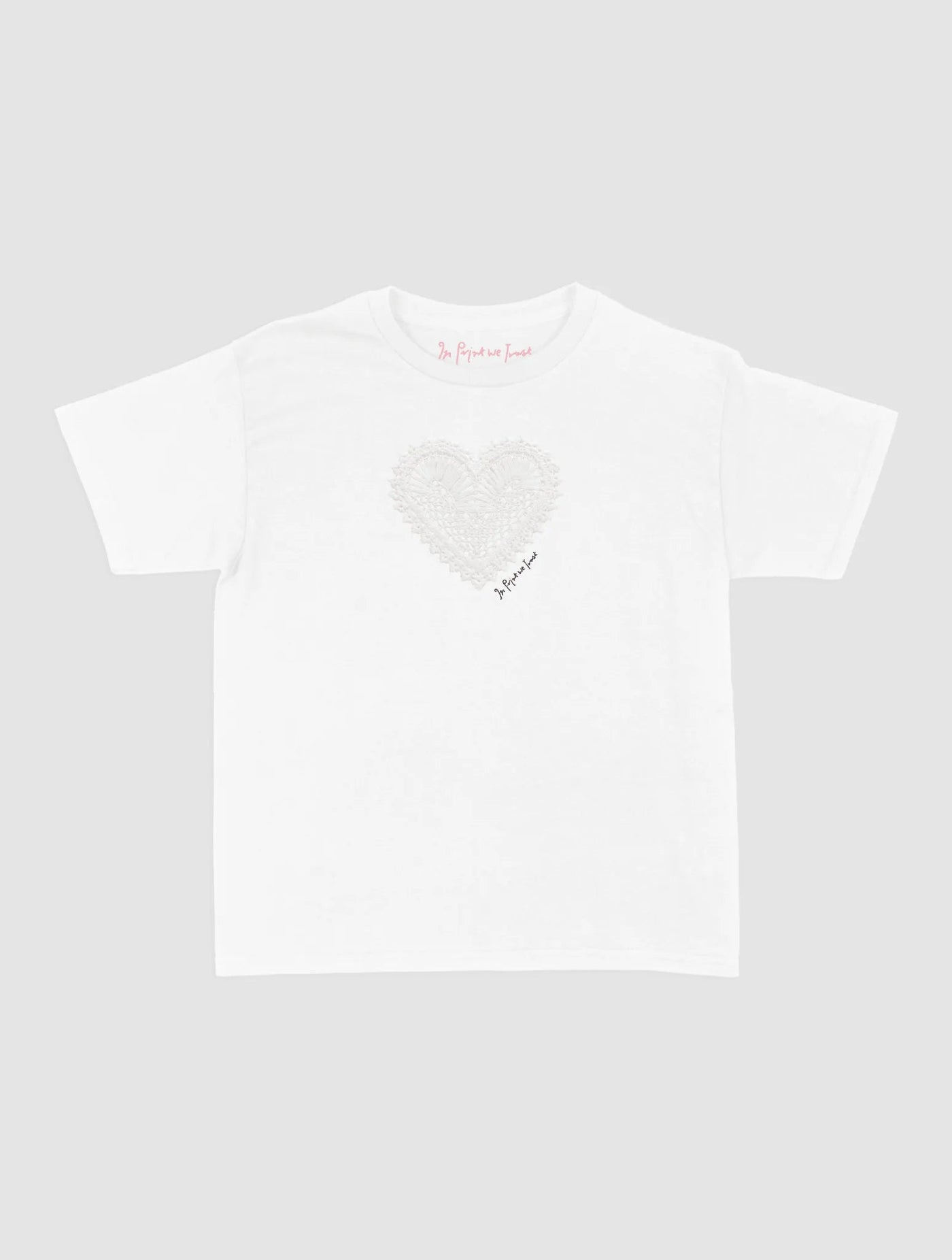 heart crochet baby tee - In Print We Trust