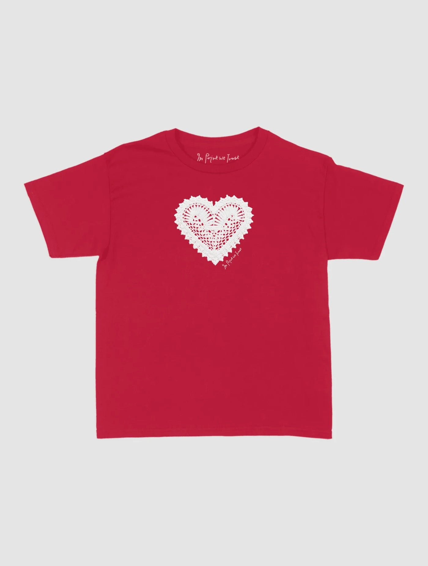 heart crochet baby tee - In Print We Trust