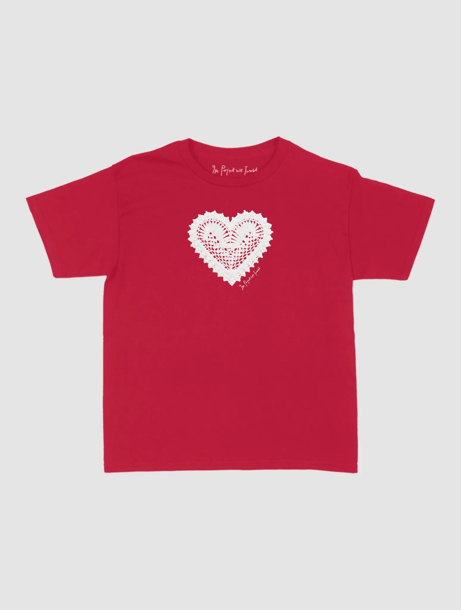heart crochet baby tee - In Print We Trust