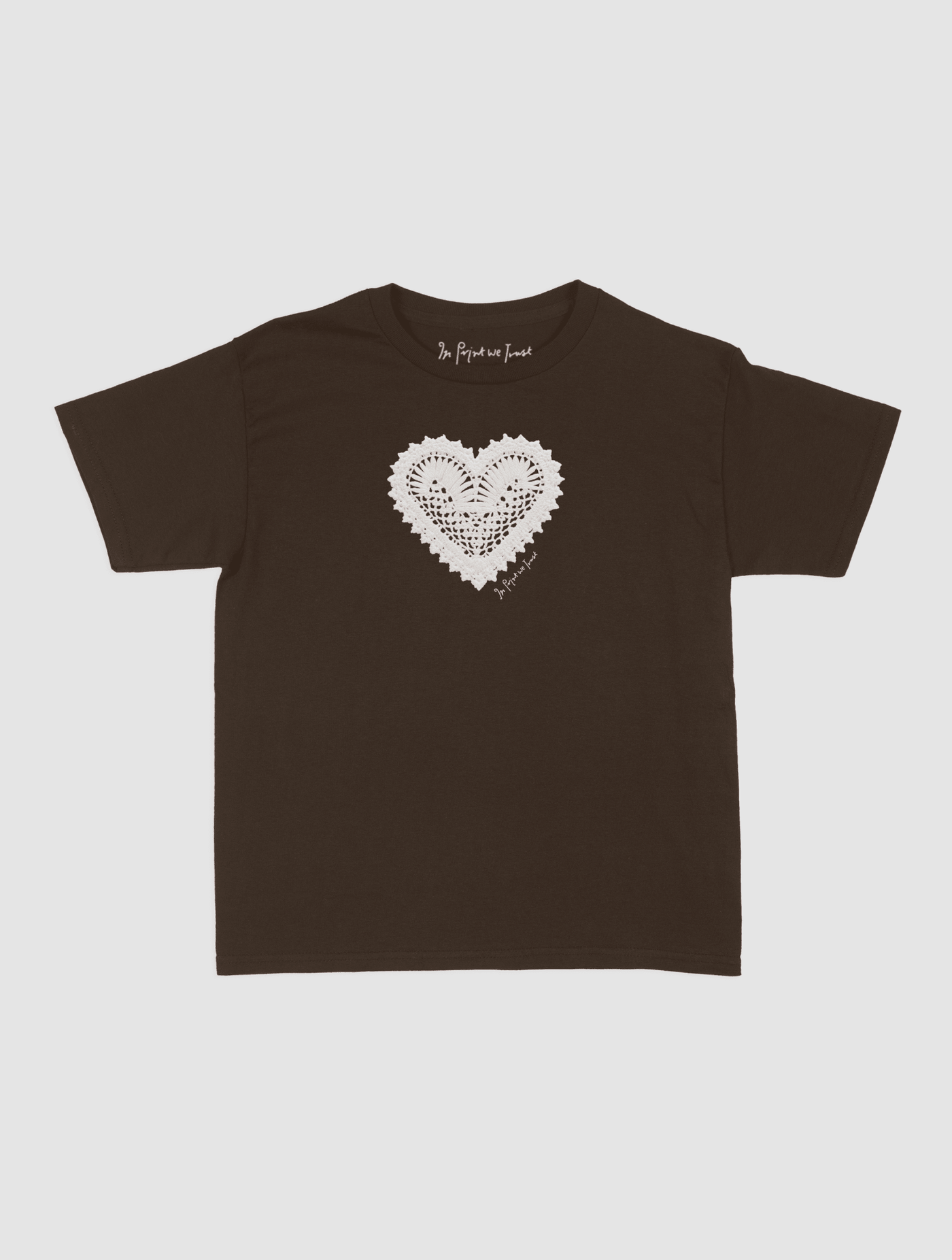heart crochet baby tee - In Print We Trust