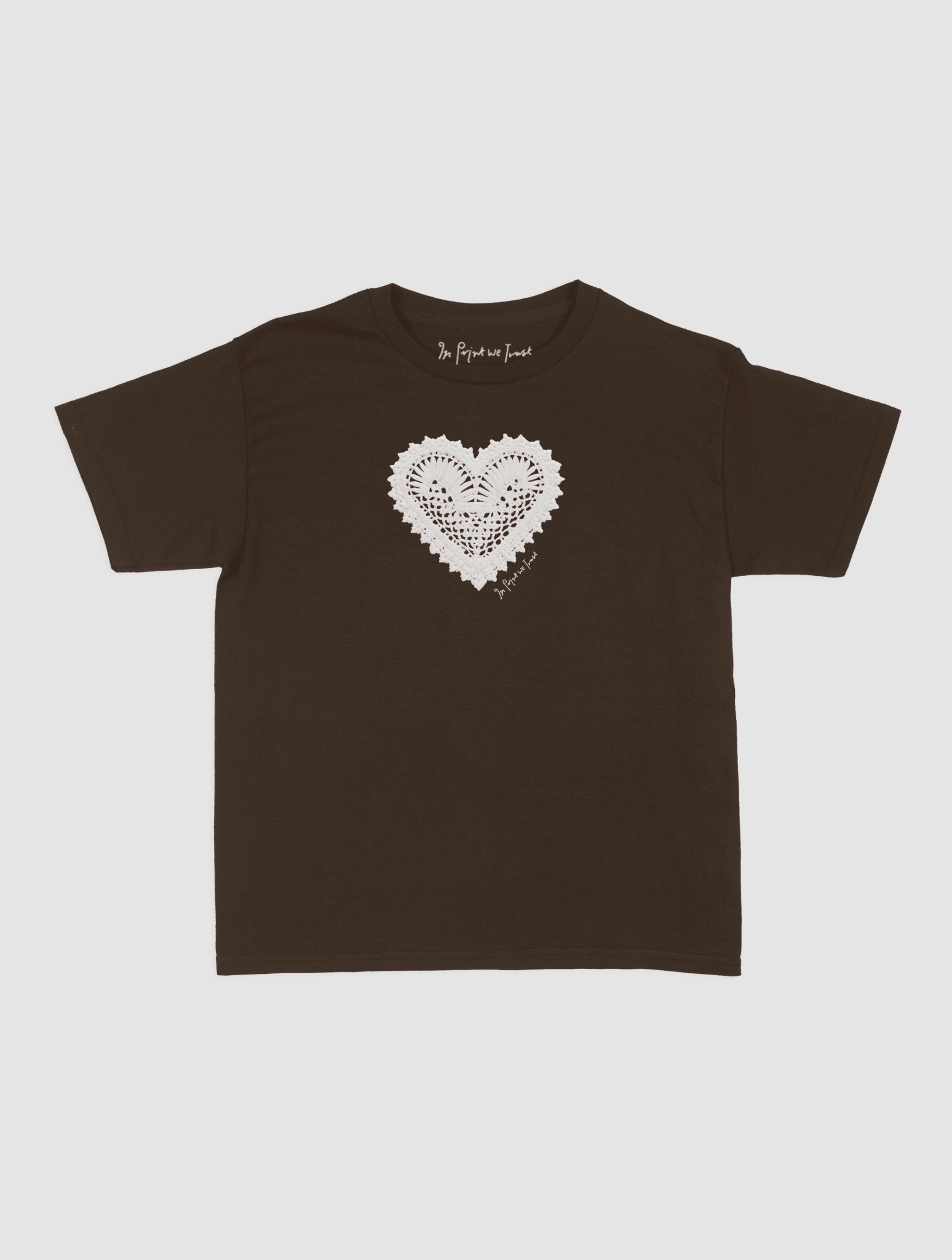 heart crochet baby tee - In Print We Trust