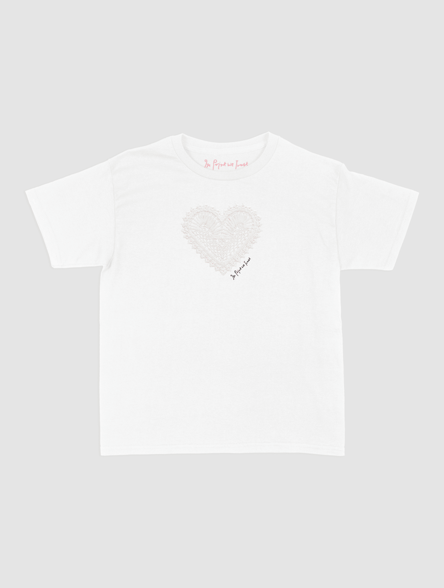 heart crochet baby tee - In Print We Trust
