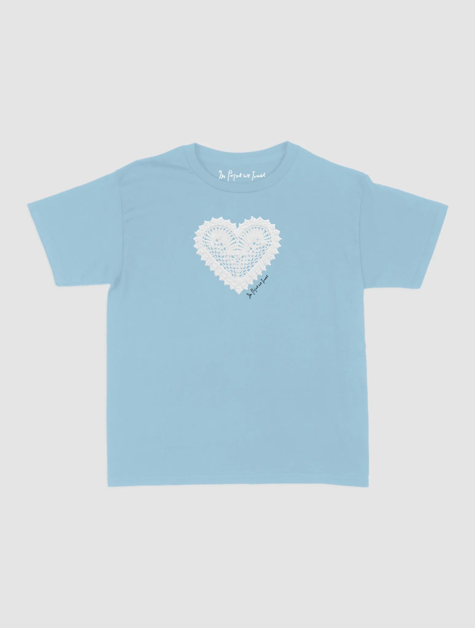 heart crochet baby tee - In Print We Trust