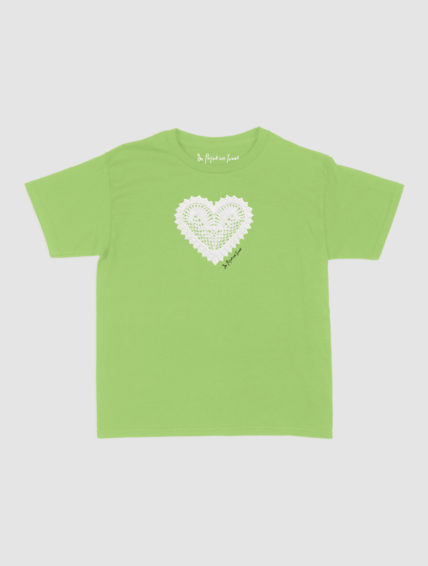 heart crochet baby tee - In Print We Trust