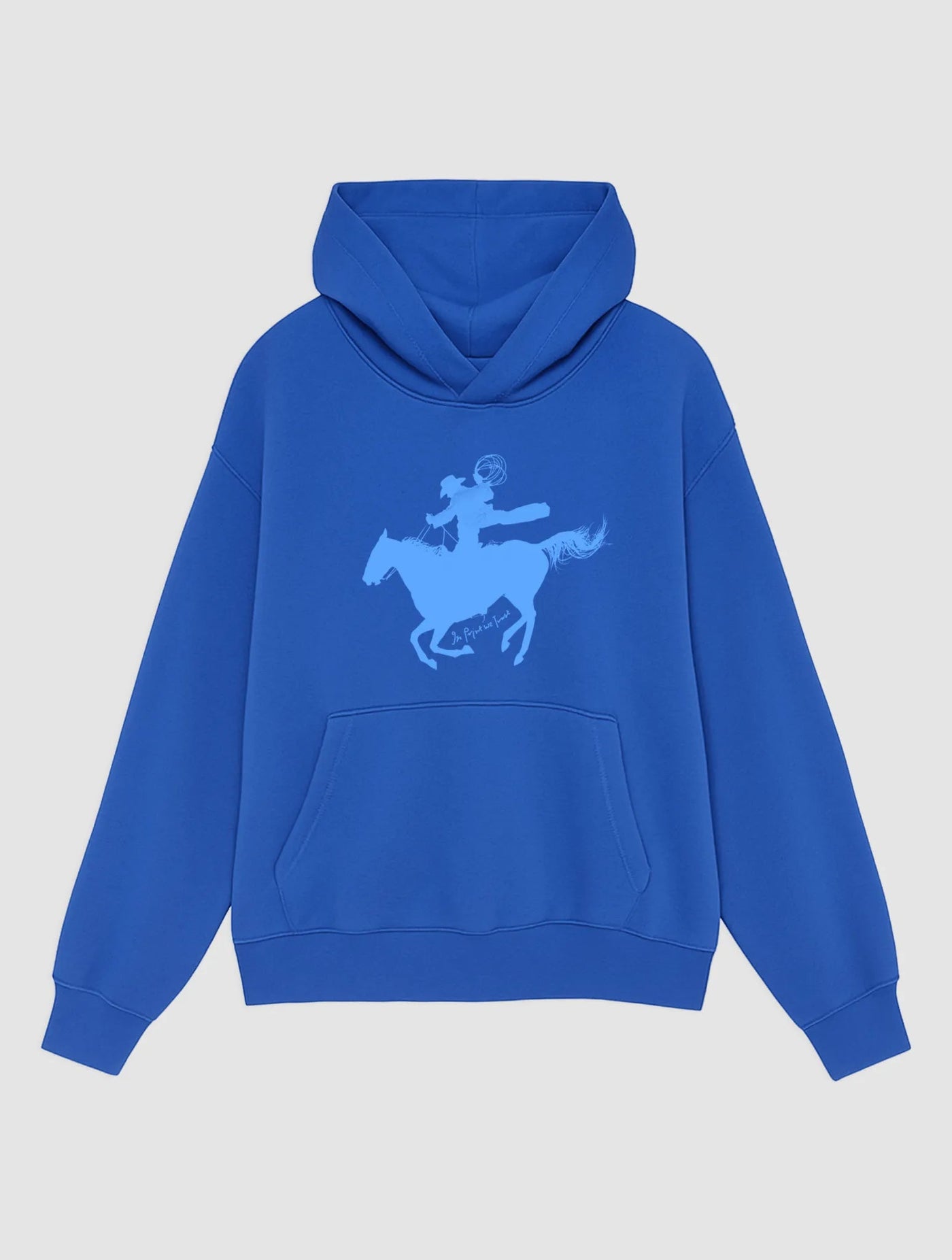 howdy blue hoodie - In Print We Trust
