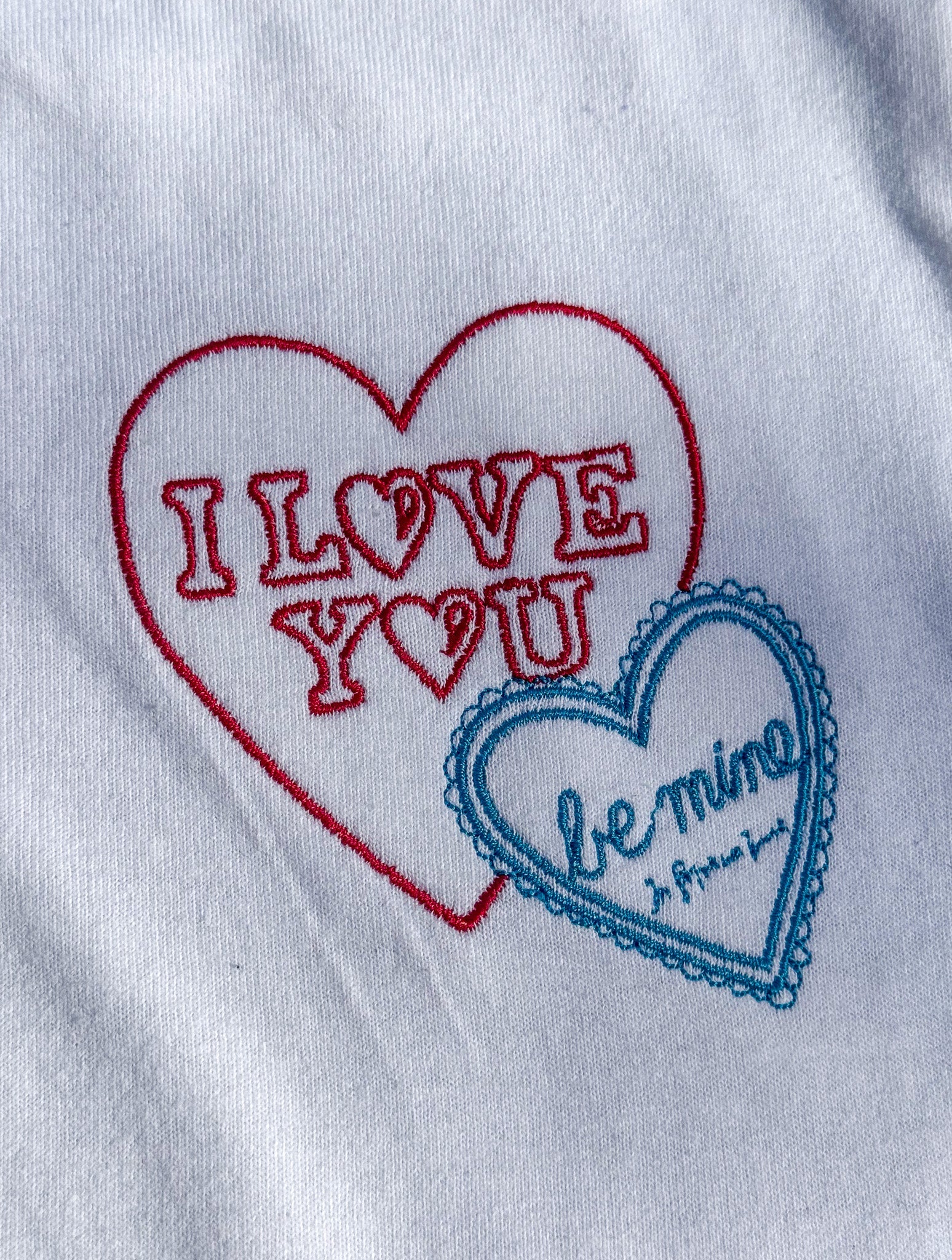 i love you embroidered baby tee - In Print We Trust