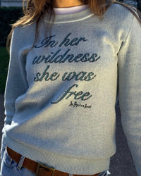 in her wildness knitted crew-neck - In Print We Trust