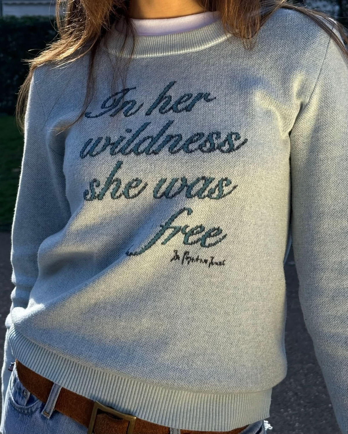 in her wildness knitted crew-neck - In Print We Trust