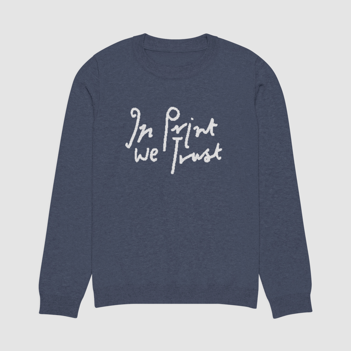in print we trust knitted crew-neck