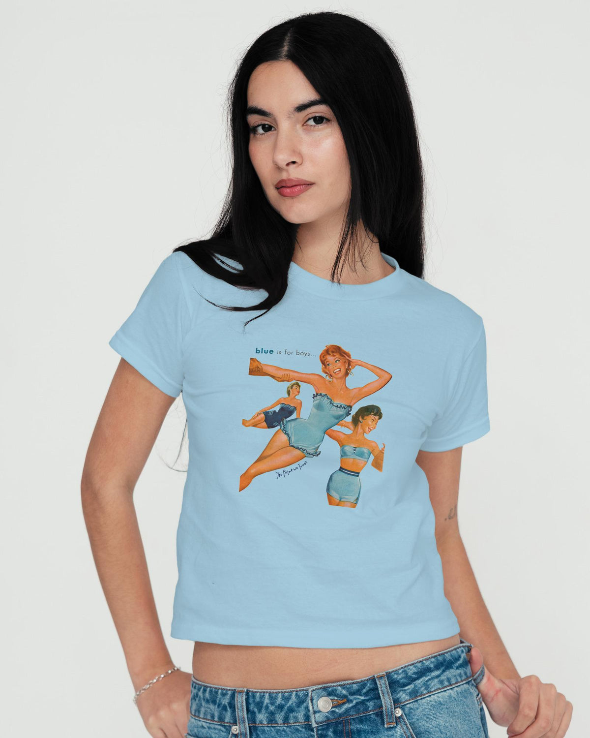 blue is for boys baby tee - In Print We Trust