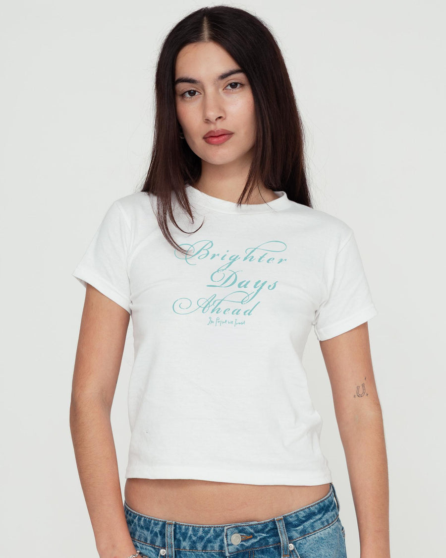 brighter days ahead baby tee - In Print We Trust