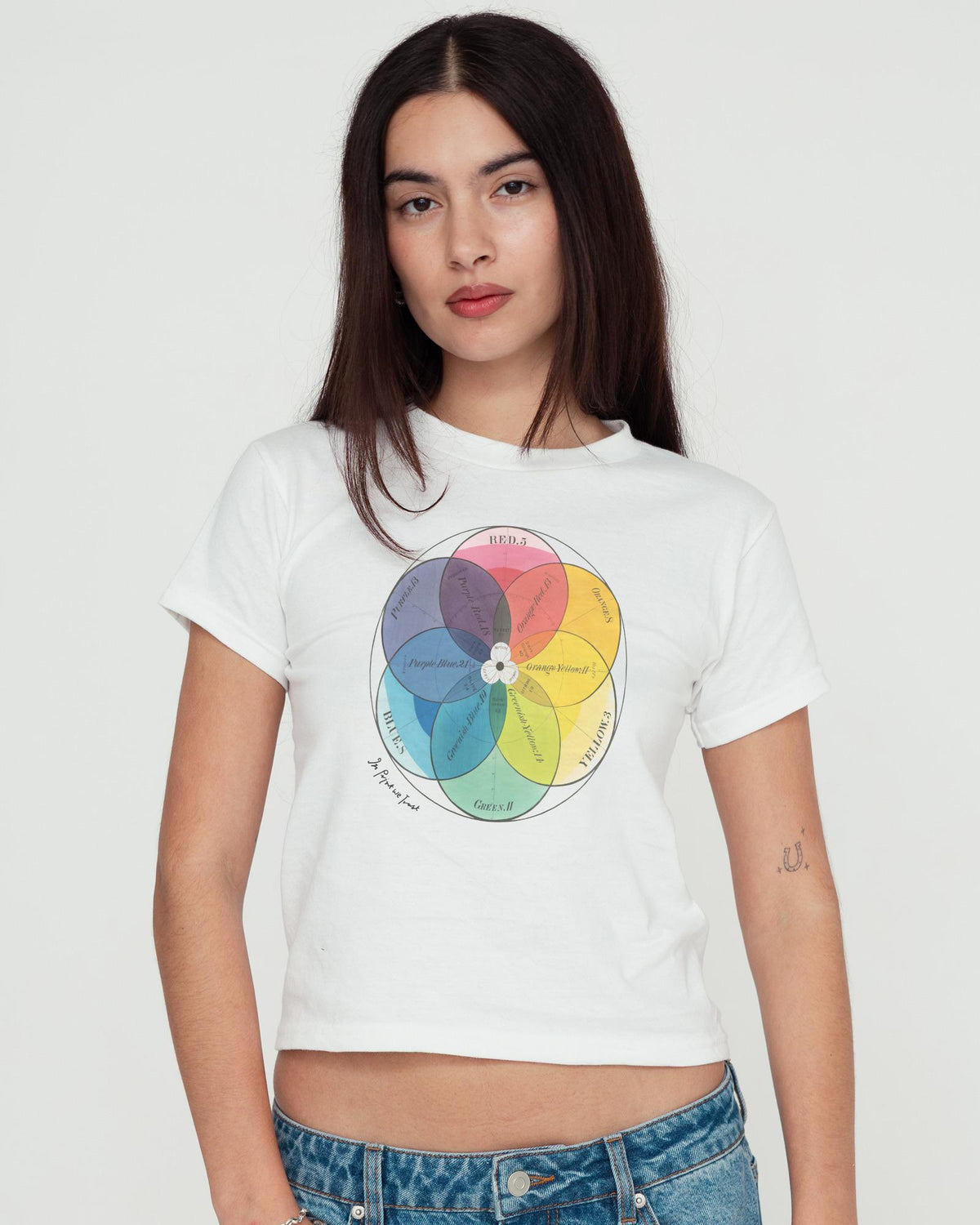 colour wheel baby tee - In Print We Trust