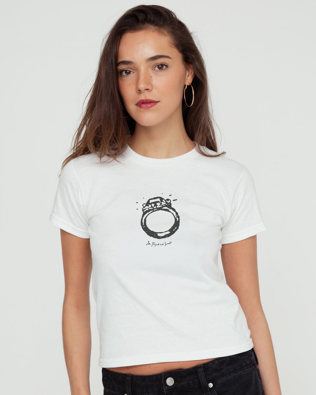 engagement ring baby tee - In Print We Trust
