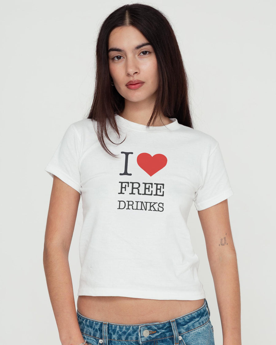 free drinks baby tee - In Print We Trust