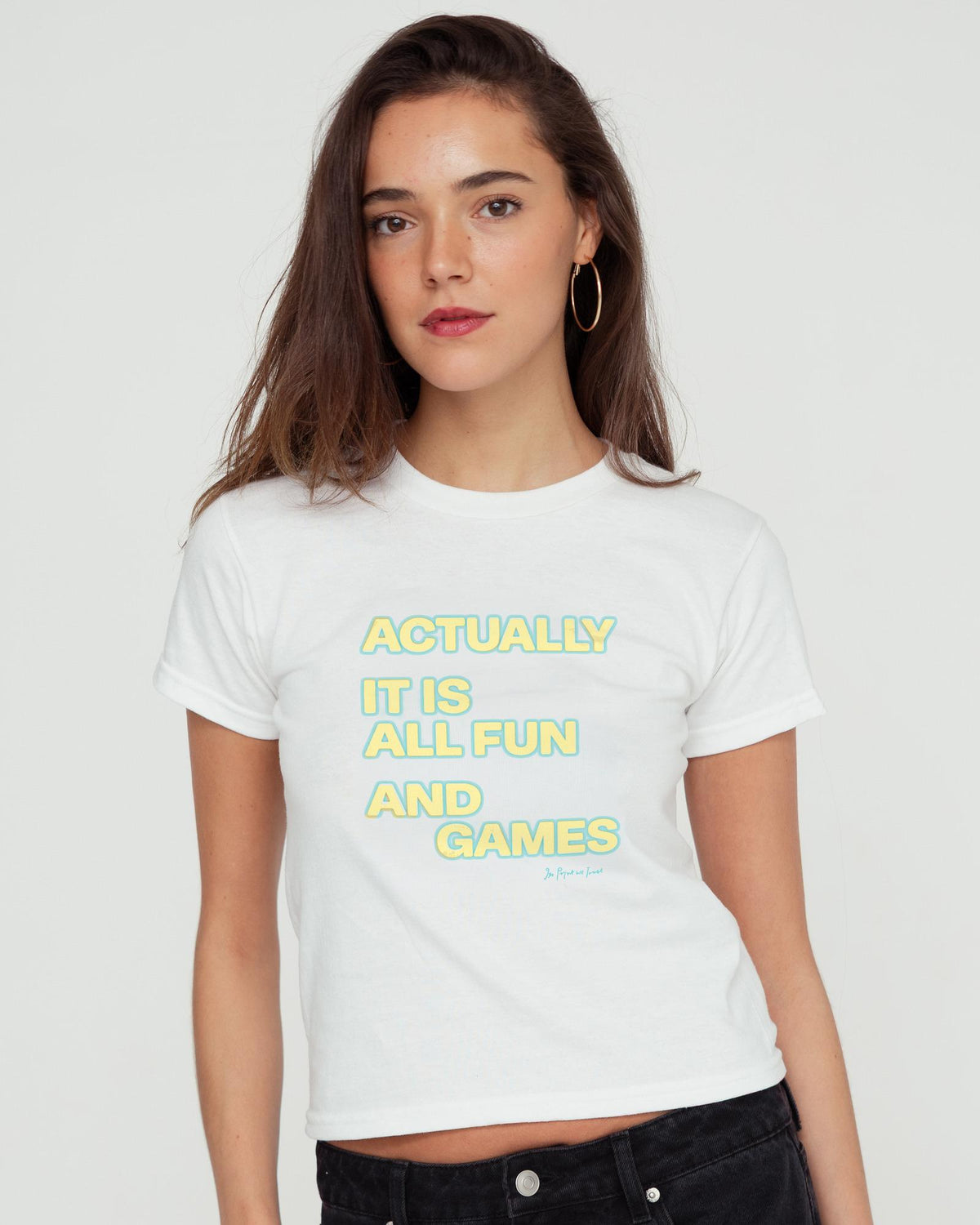 fun and games baby tee - In Print We Trust