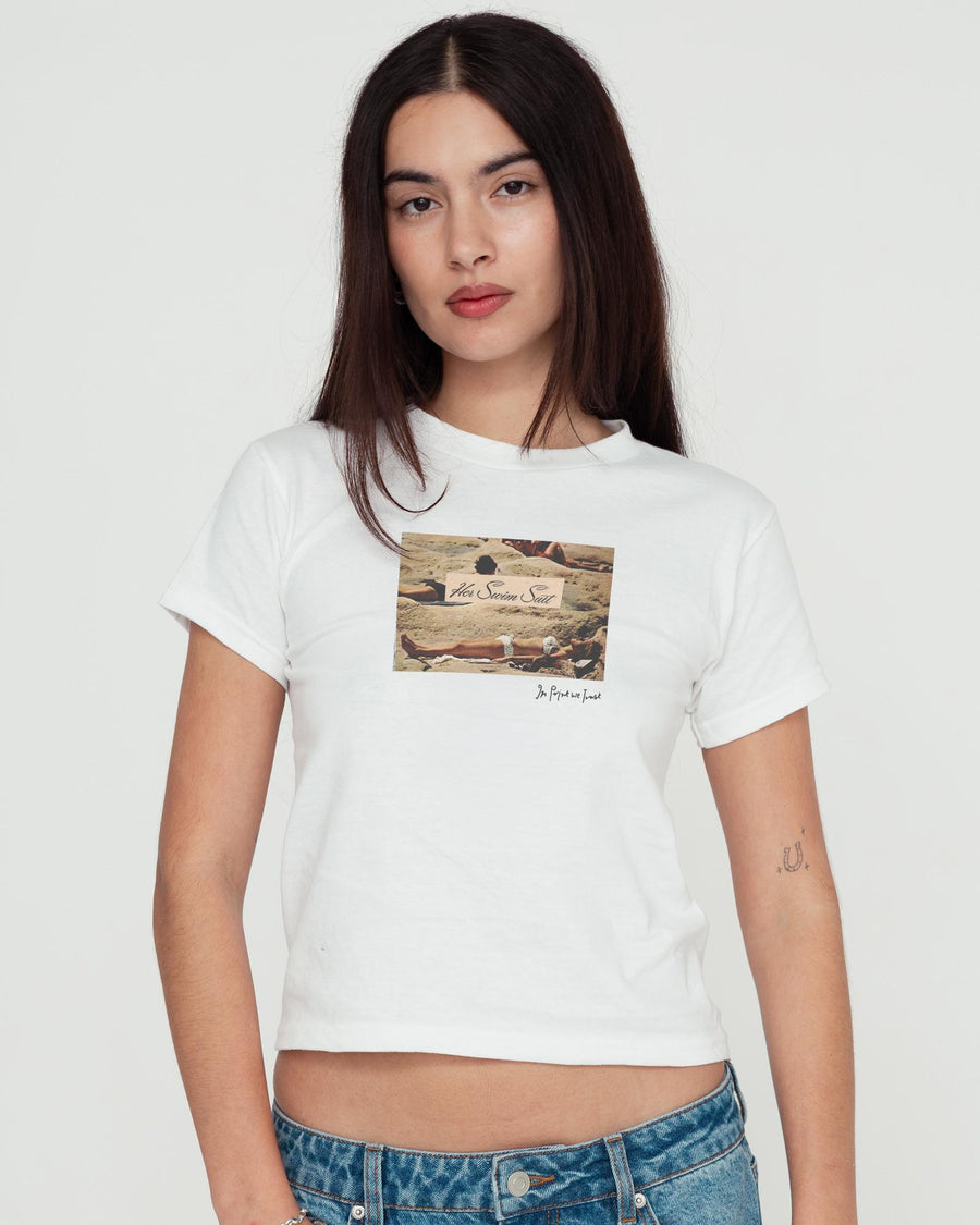 her swim suit baby tee - In Print We Trust