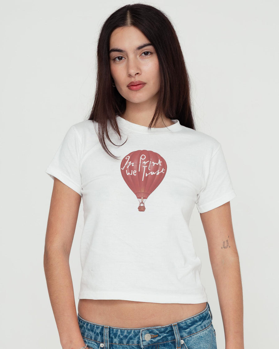 hot air balloon baby tee - In Print We Trust