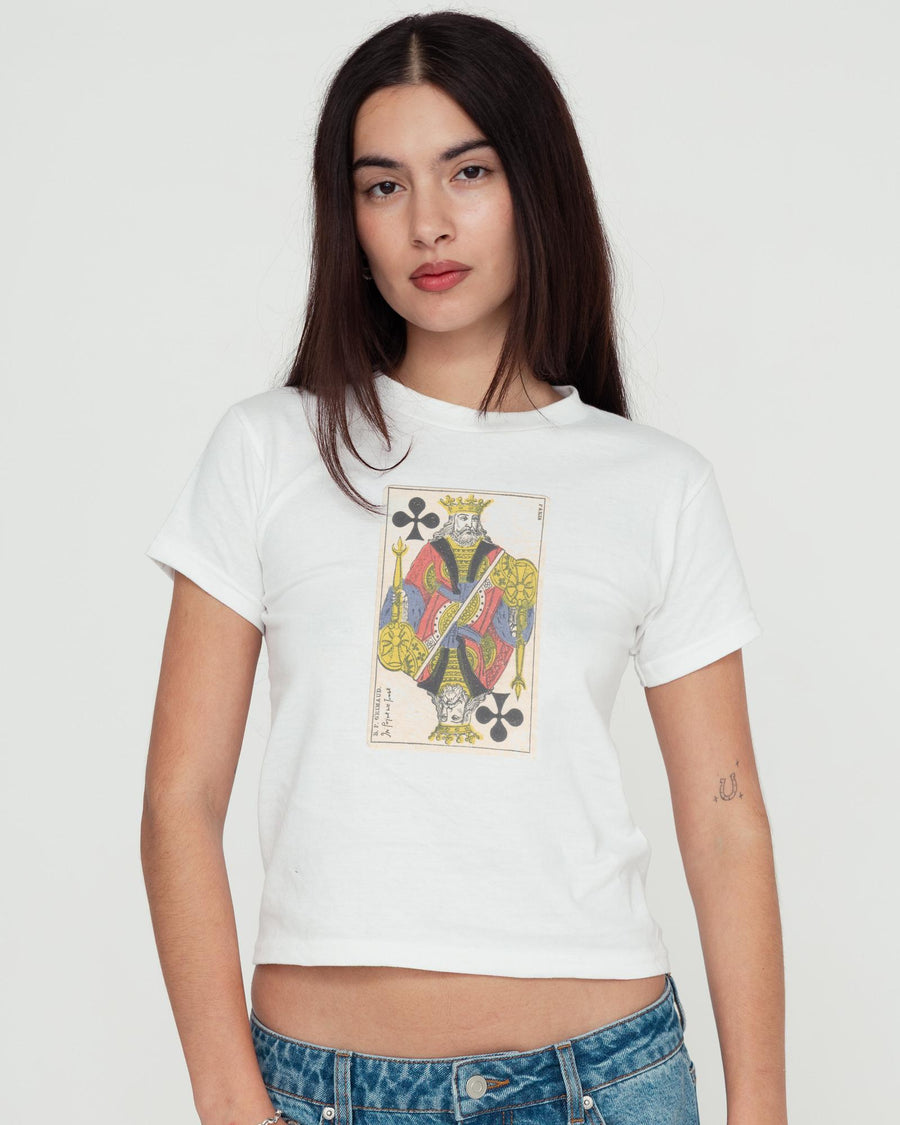 king of clubs baby tee - In Print We Trust