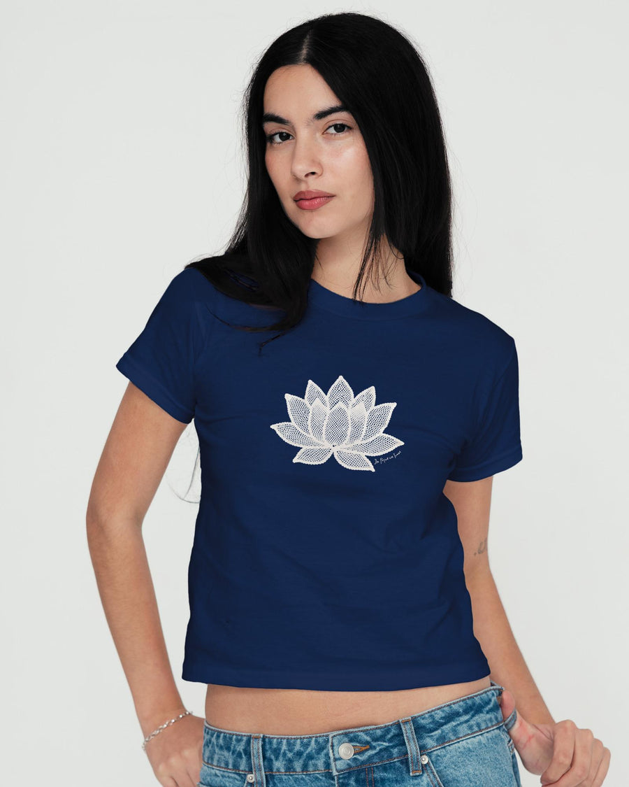 lotus crochet baby tee - In Print We Trust