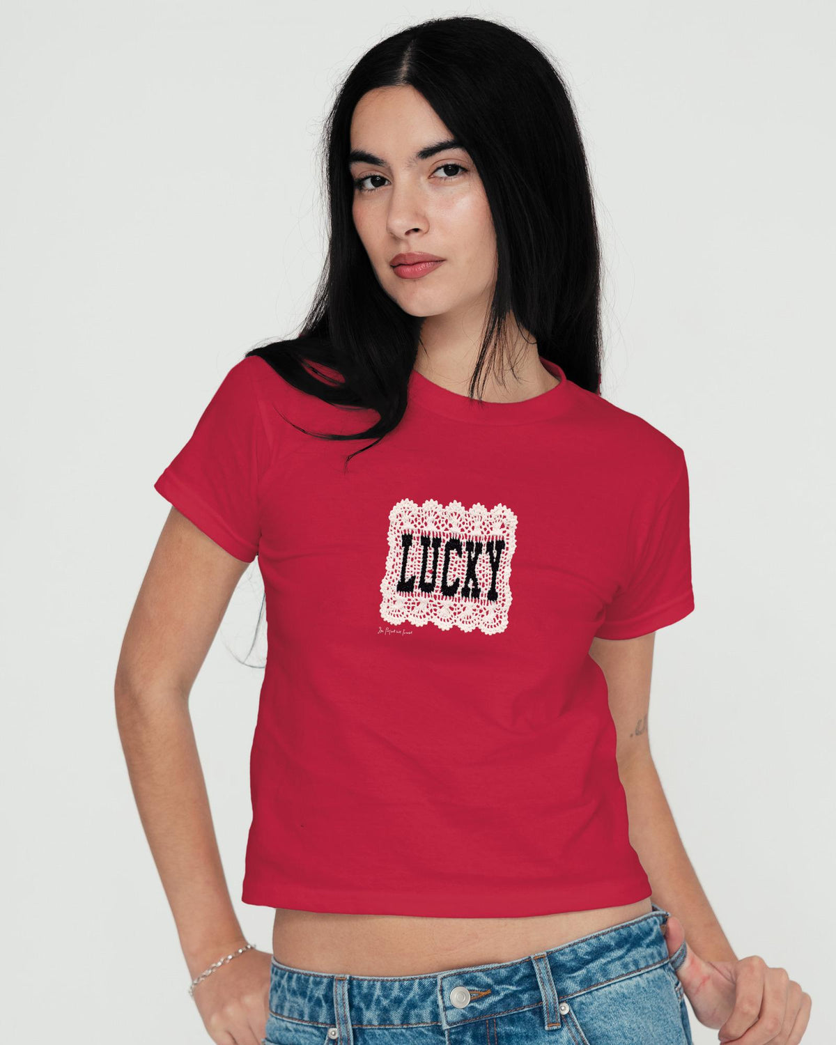lucky crochet baby tee - In Print We Trust