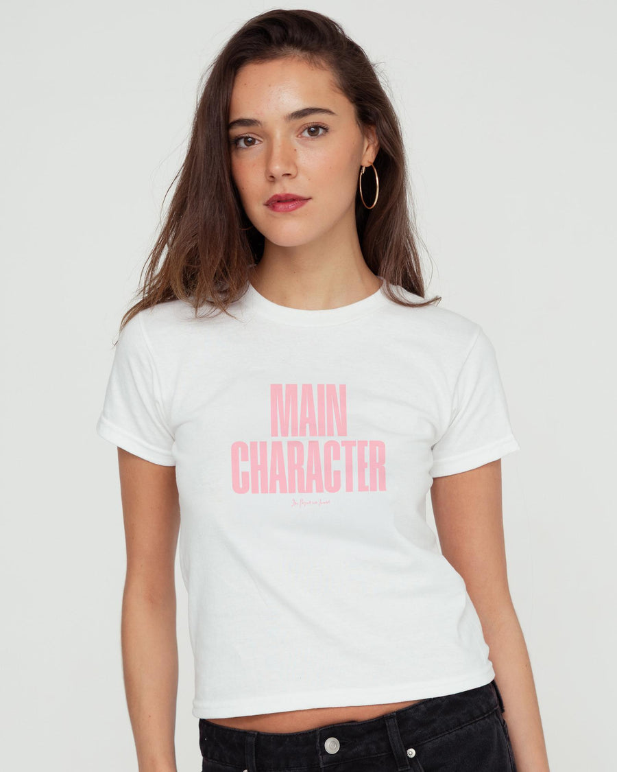 main character baby tee - In Print We Trust