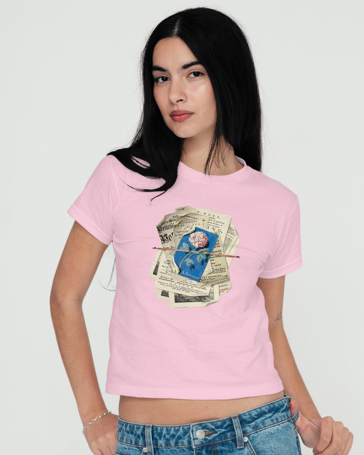 newspaper baby tee - In Print We Trust
