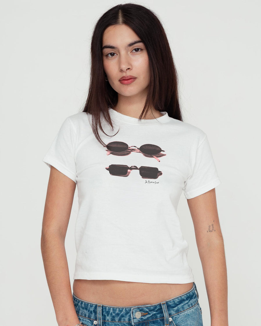 nice shades baby tee - In Print We Trust