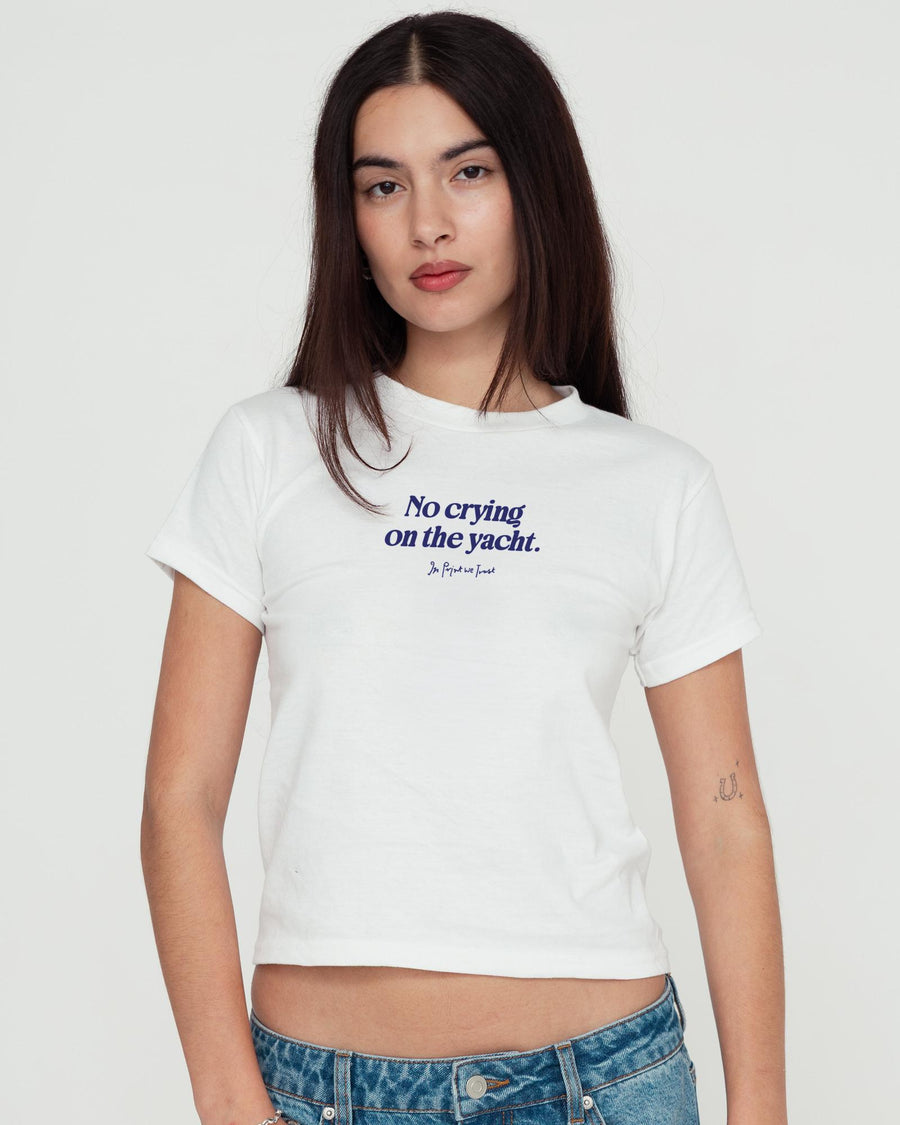 on the yacht baby tee - In Print We Trust
