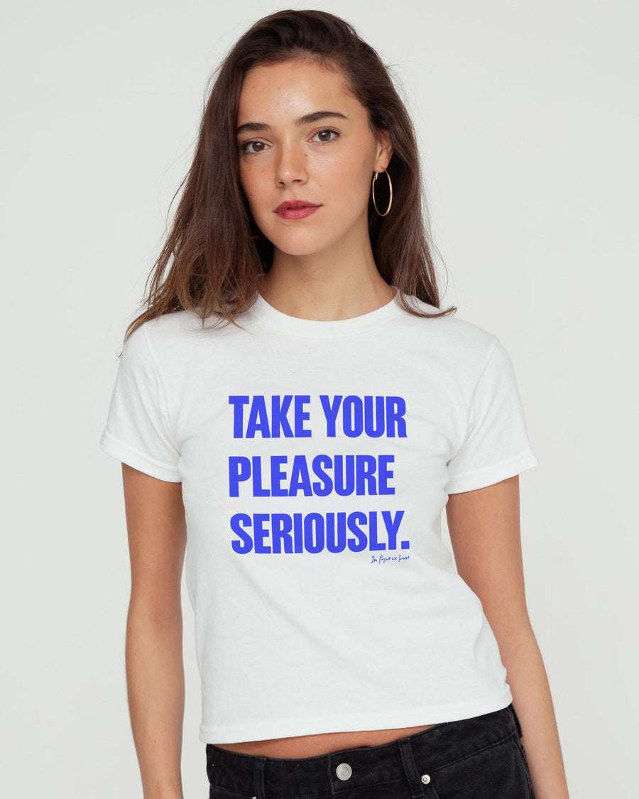pleasure seriously baby tee - In Print We Trust