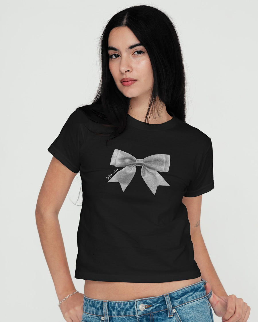 put a bow on it baby tee - In Print We Trust