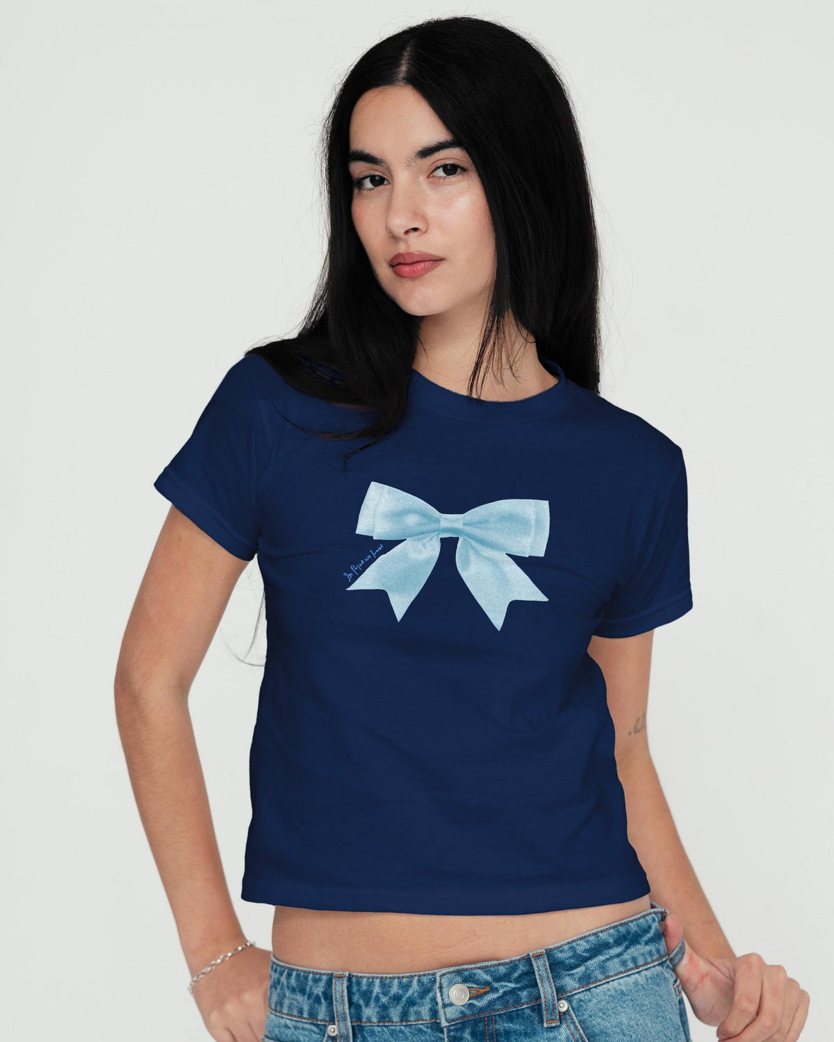 put a bow on it baby tee - In Print We Trust