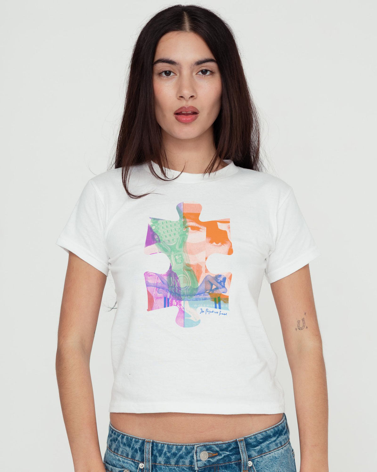 puzzle piece baby tee - In Print We Trust