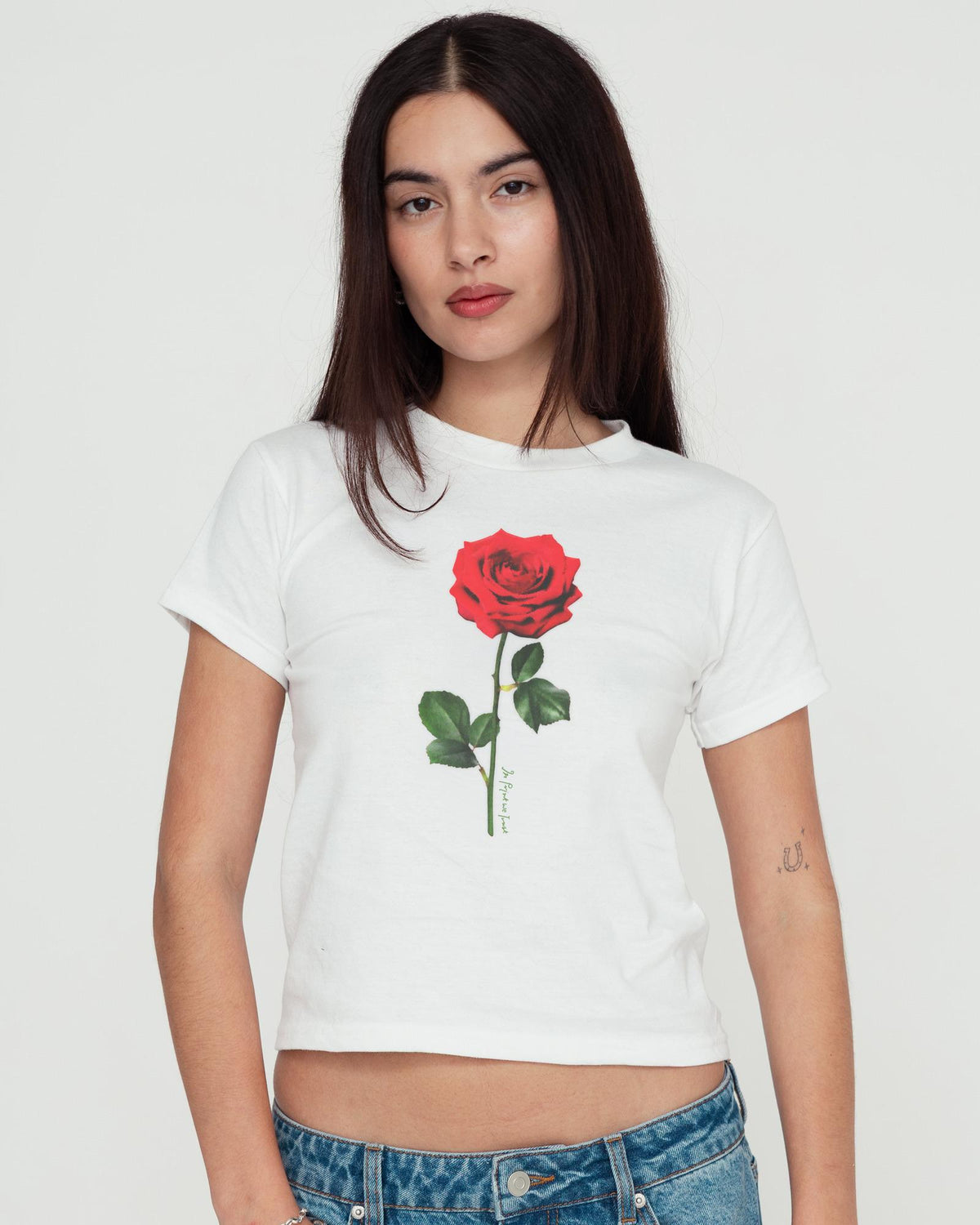rose baby tee - In Print We Trust