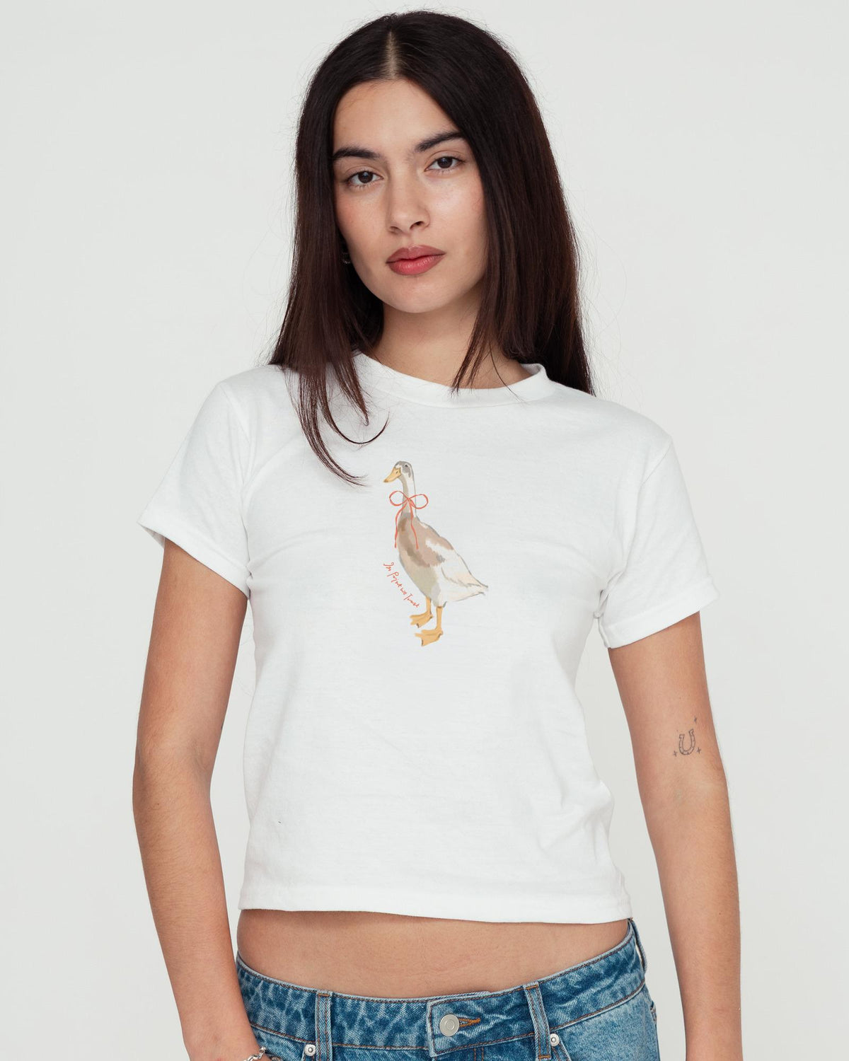 runner duck baby tee - In Print We Trust