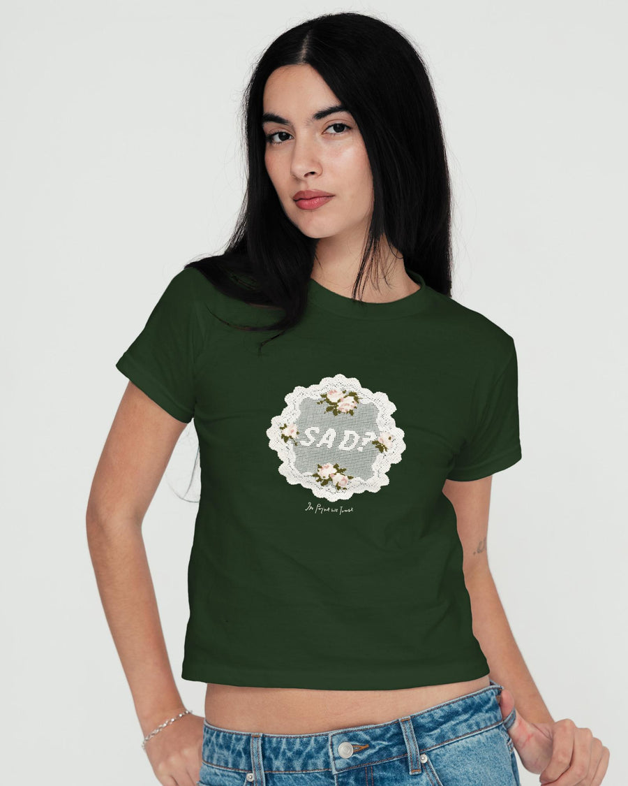 sad? crochet baby tee - In Print We Trust