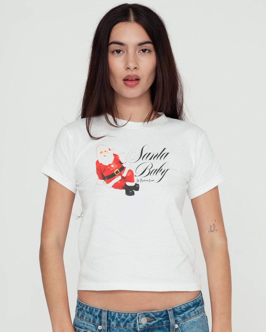 santa baby baby tee - In Print We Trust