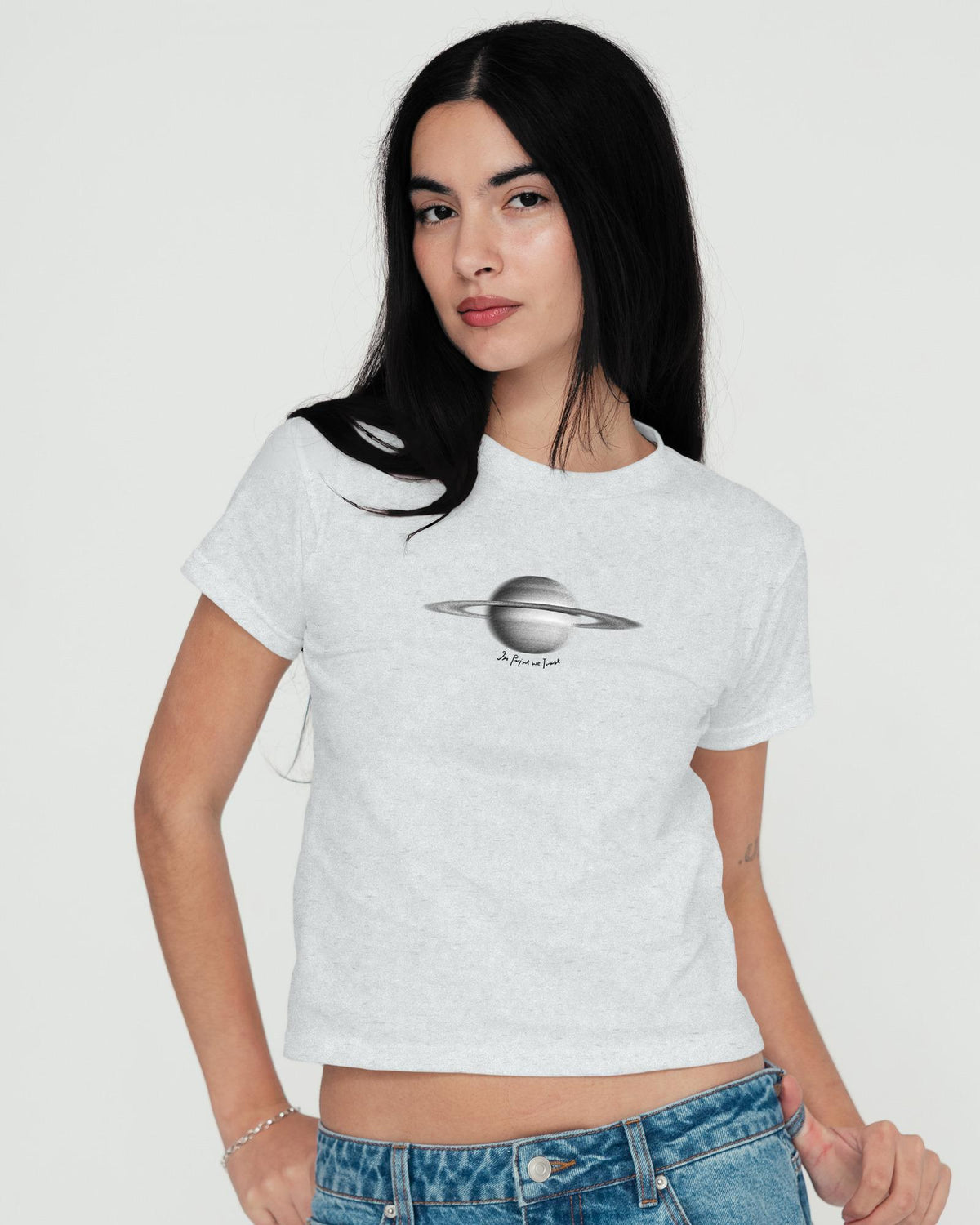 saturn baby tee - In Print We Trust