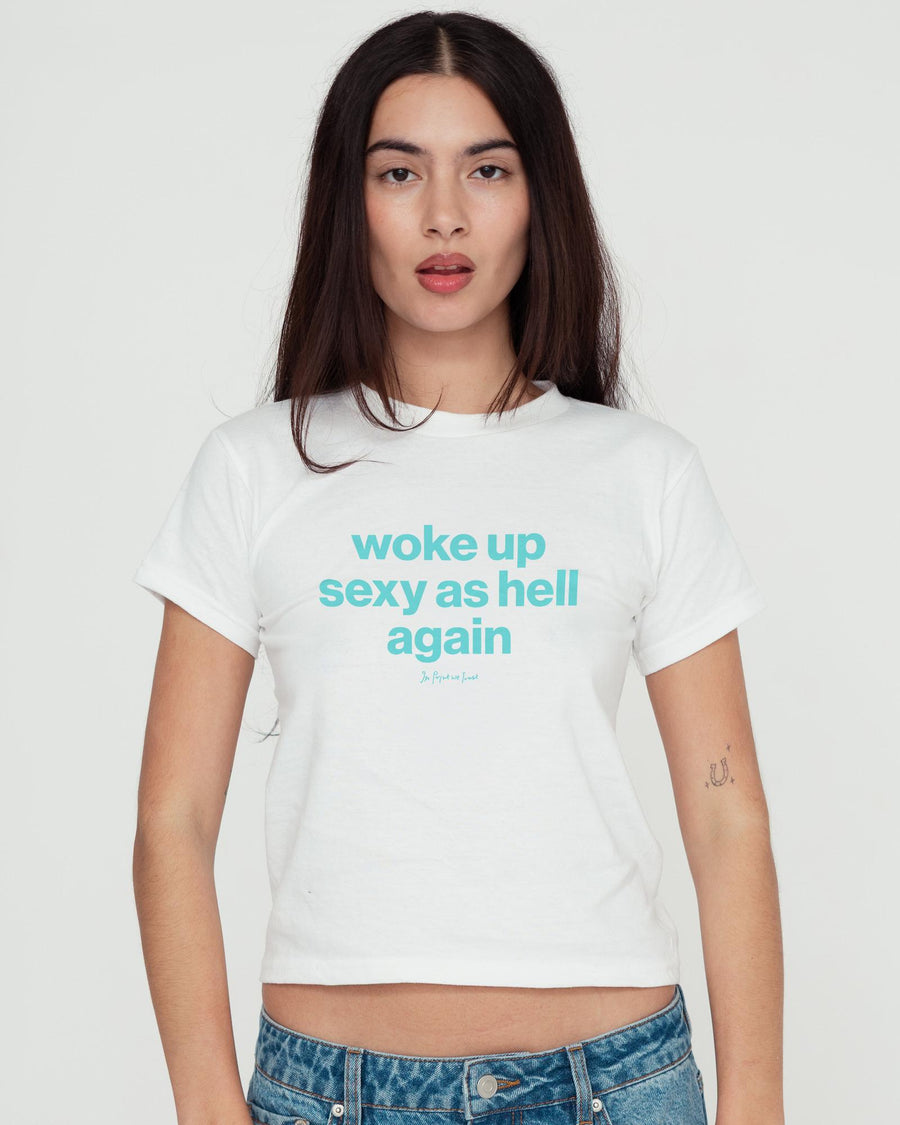 sexy as hell baby tee - In Print We Trust