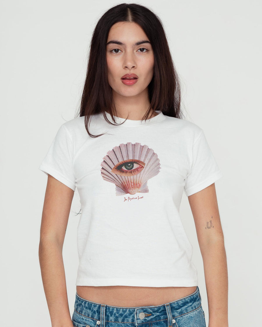 she shell baby tee - In Print We Trust
