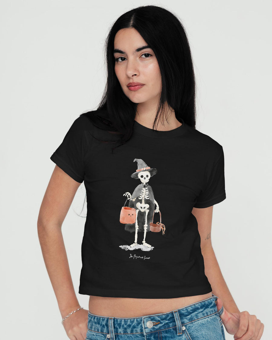skeleton baby tee - In Print We Trust