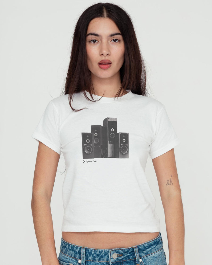sound system baby tee - In Print We Trust