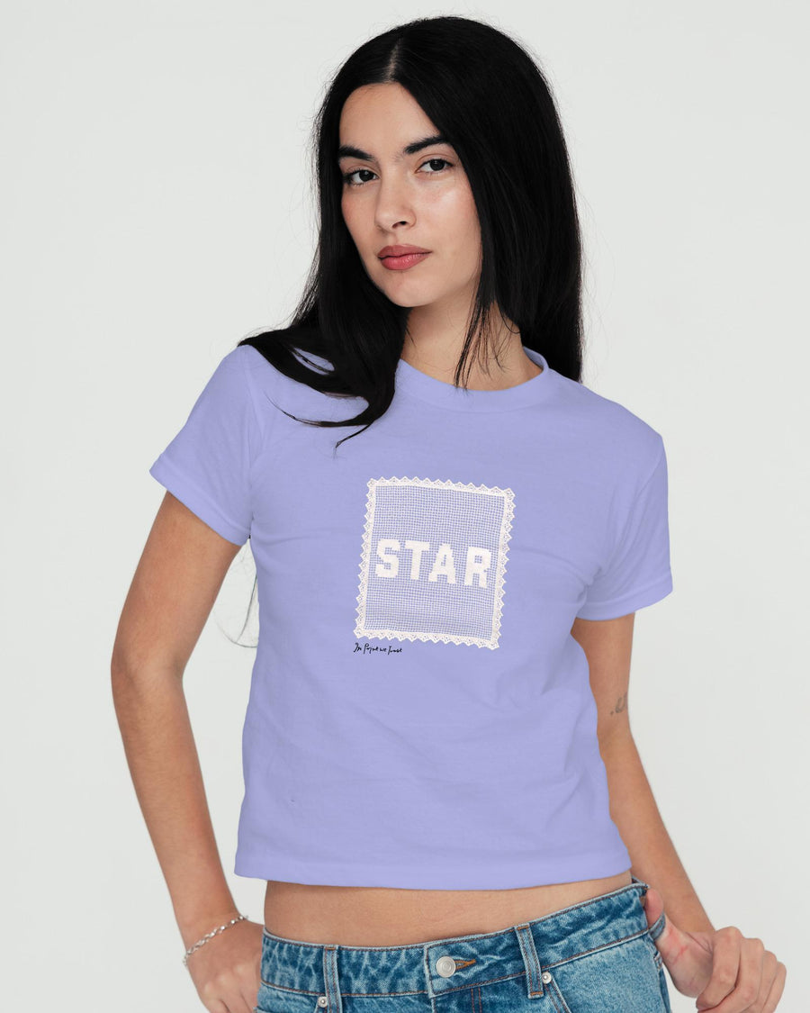 star crochet baby tee - In Print We Trust