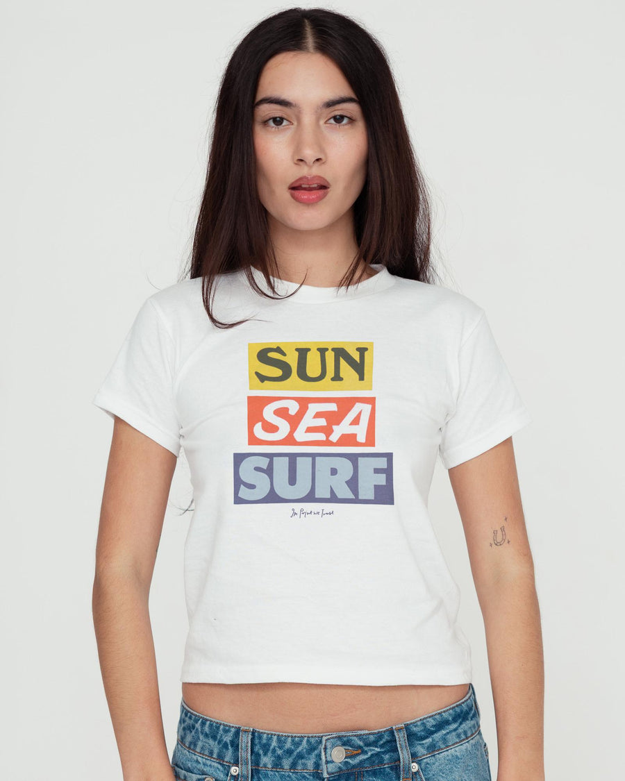 sun sea surf baby tee - In Print We Trust