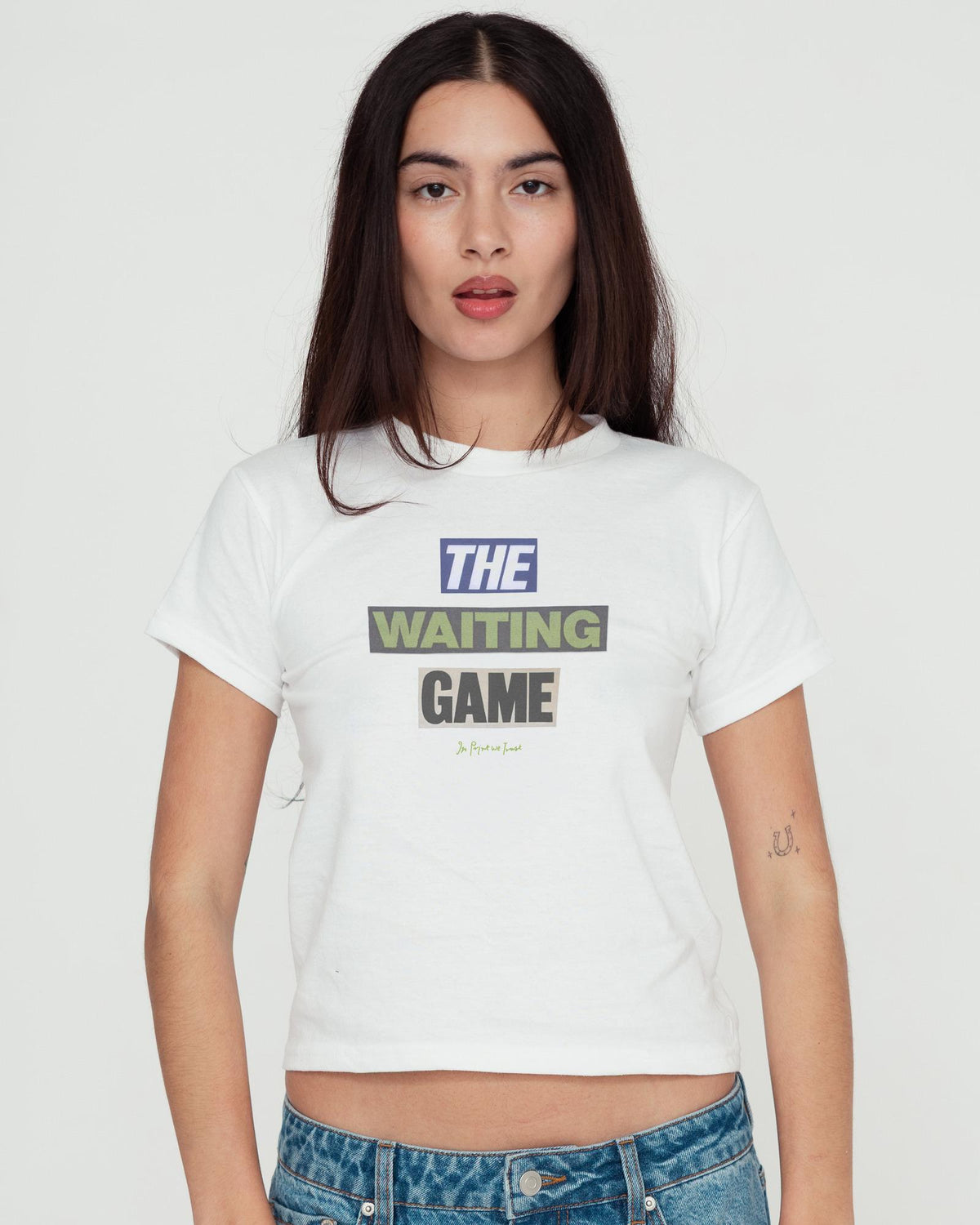 the waiting game baby tee - In Print We Trust
