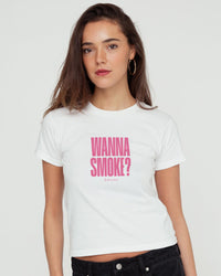 wanna smoke baby tee - In Print We Trust