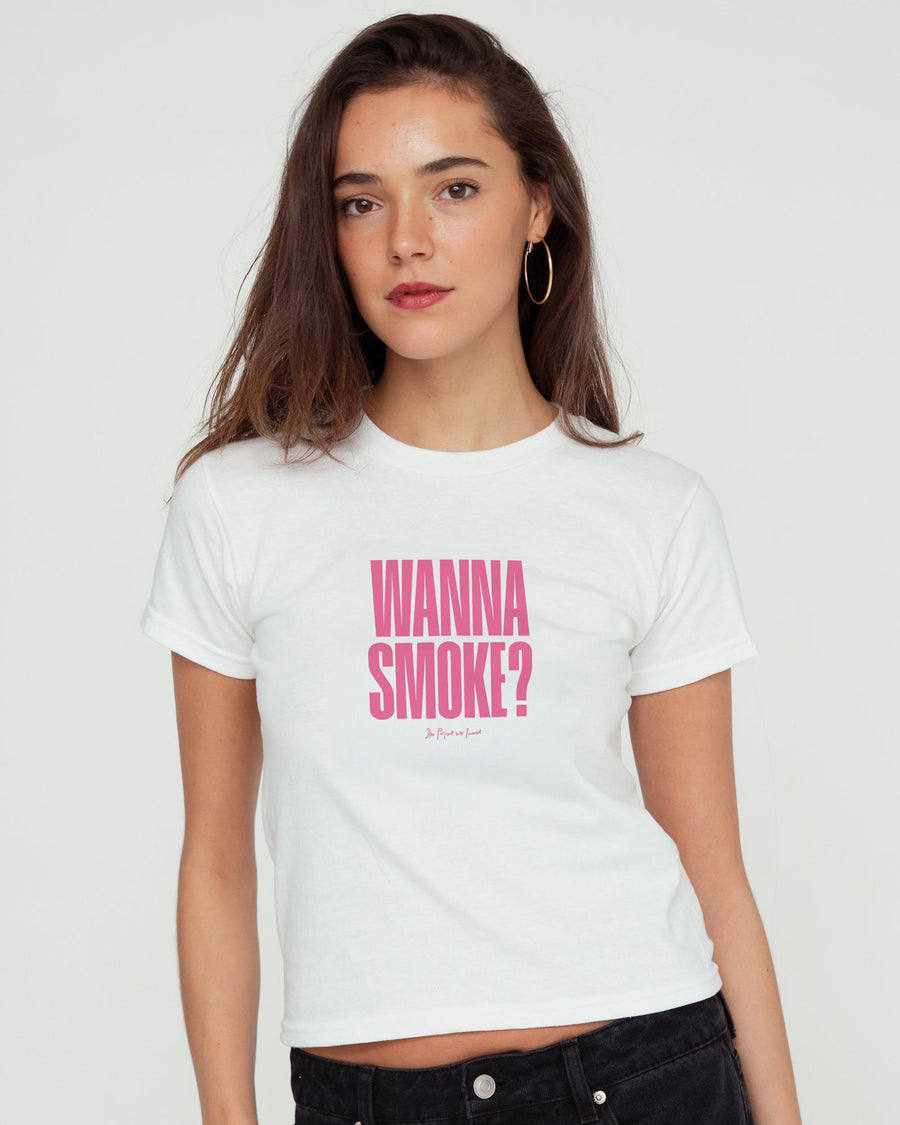 wanna smoke baby tee - In Print We Trust