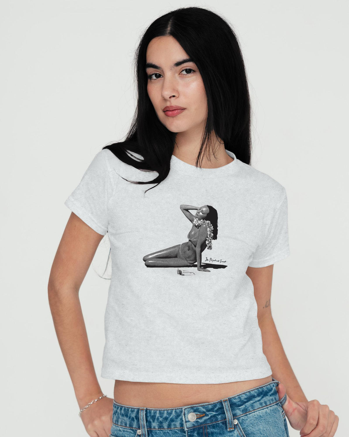 who's that girl? baby tee - In Print We Trust