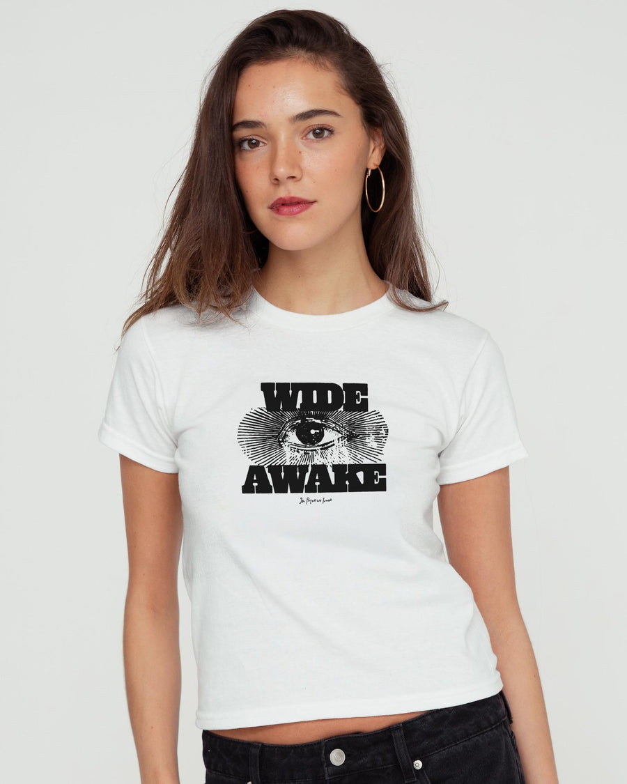wide awake baby tee - In Print We Trust