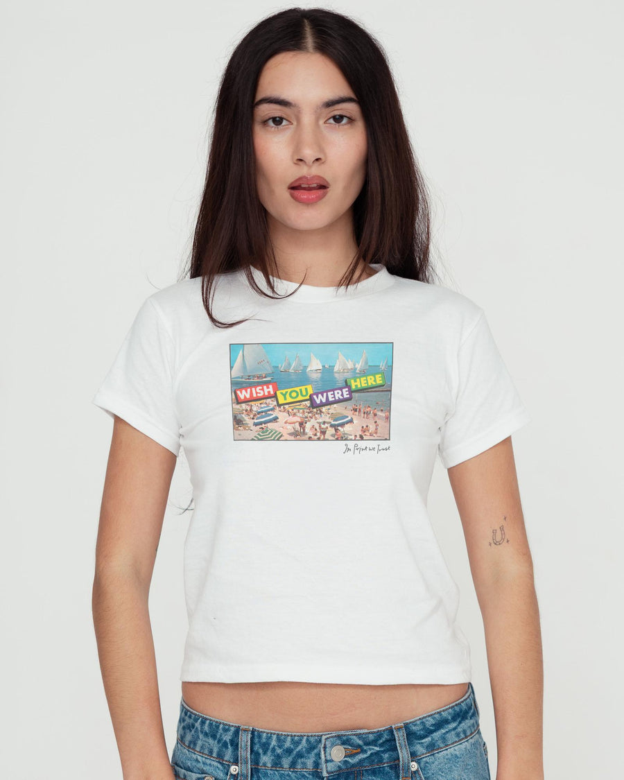 wish you were here baby tee - In Print We Trust